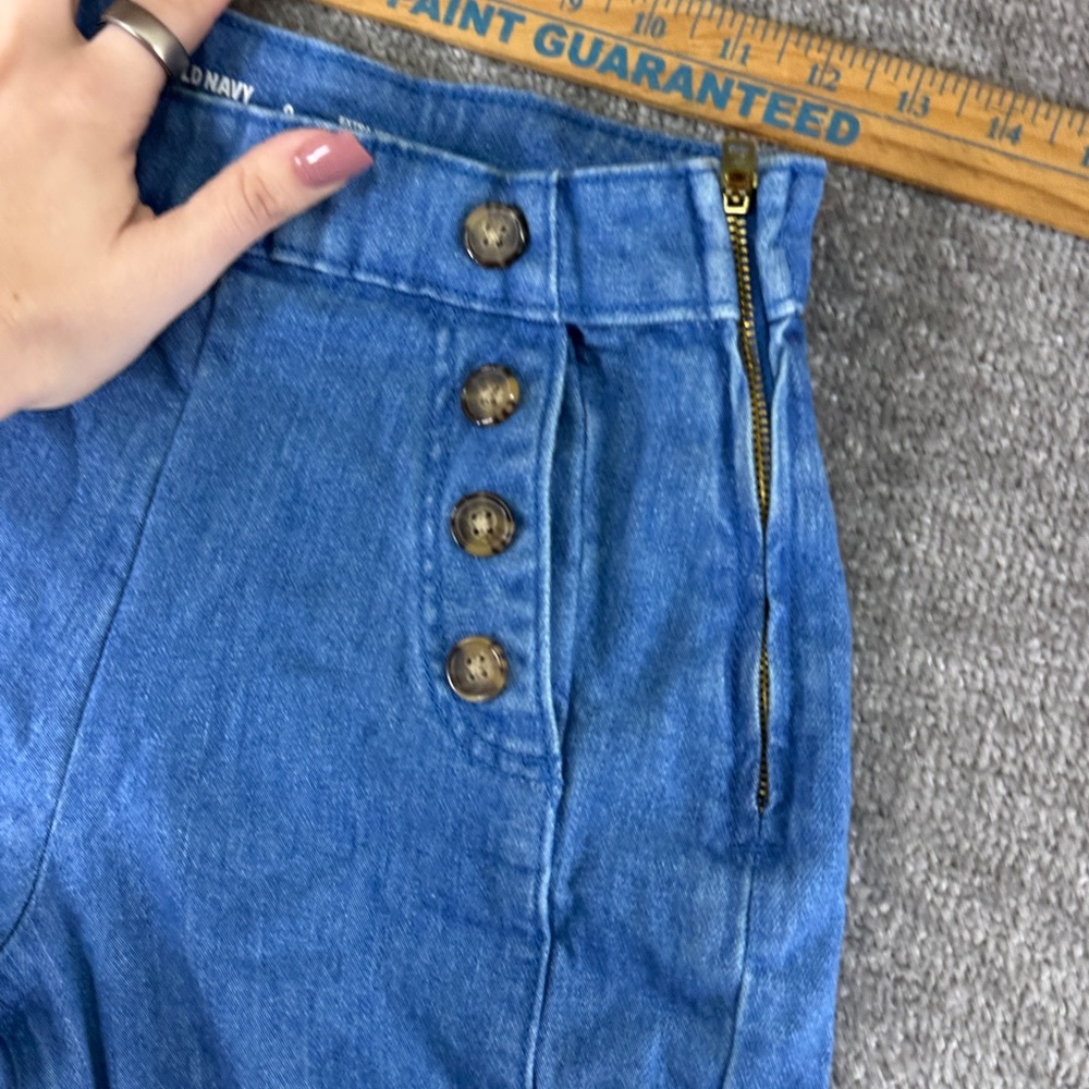 Old Navy Sky Hi Wide Leg Extra High Rise Blue Jeans Womens 0 - Picture 4 of 9